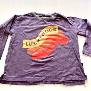 Tinycottons boys purple "Luckywood" long sleeve casual t-shirt size 6